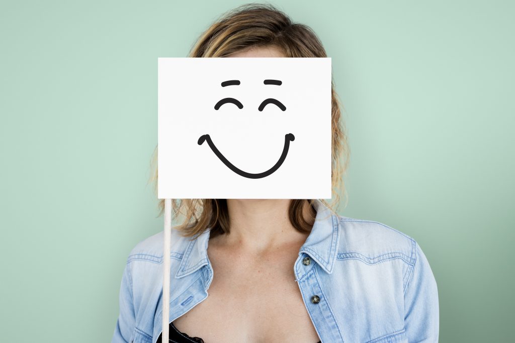  girls with happy face poster 