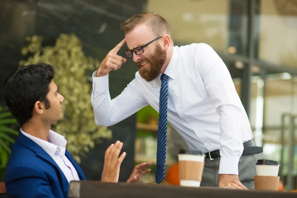 boss shouts at his employee